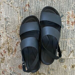 Crocs Black Platform Sandals